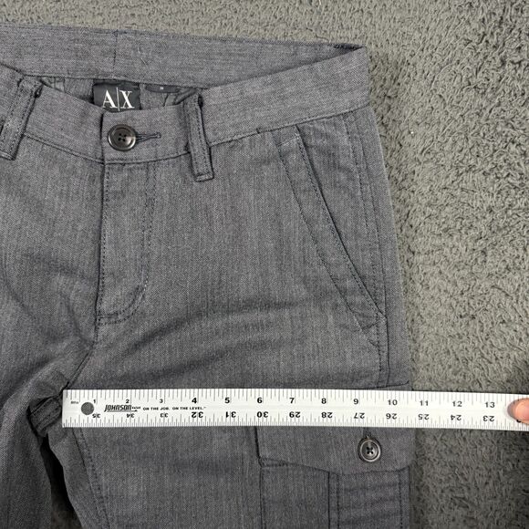 Armani Exchange Pants Mens 30x30 Gray Cargo Pants Slim Fit Wool Blend Designer - Picture 12 of 15